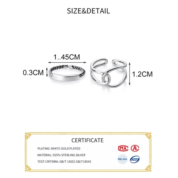 NEW Unisex 925 Sterling Silver Polished Knot Adjustable Ring - Picture 14 of 15